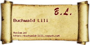 Buchwald Lili névjegykártya